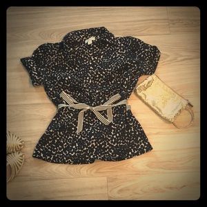 Loft Printed Wrap Top